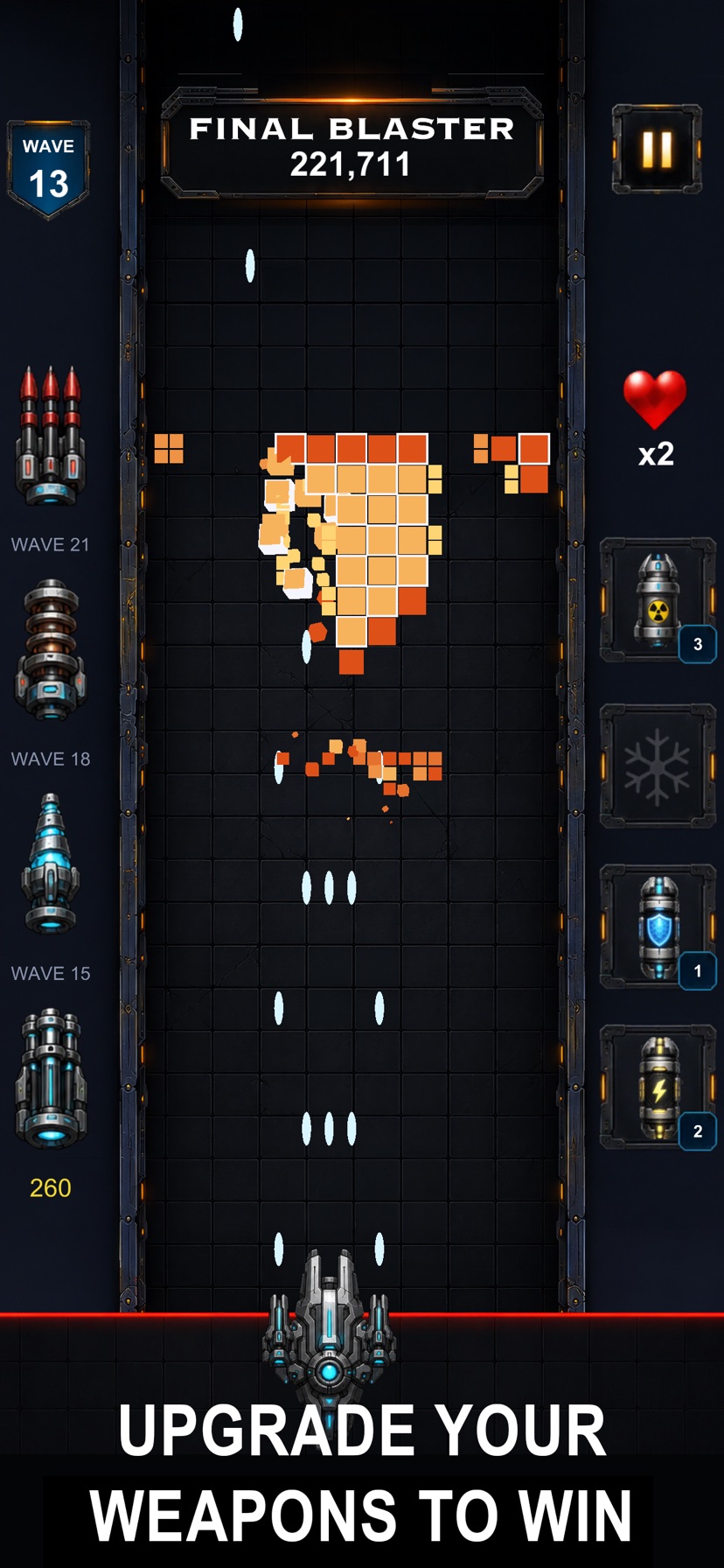 Upgrade weapons to win